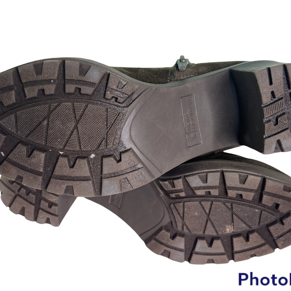 Women's WHITE MOUNTAIN Gilmour Double Buckled Army-Green Ankle Boots Lug Sole 9M - Picture 6 of 9